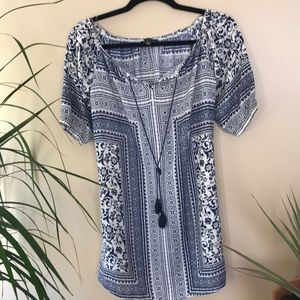Bohemian semi sheer tunic shirt